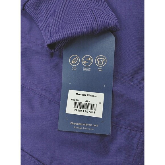 Cherokee Scrub Jacket Women Small Grape Revolution Snap Front Nurse CNA Medical - Picture 3 of 12